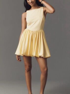 Sleeveless Yellow Mini Dress - Elegant Fit & Flare